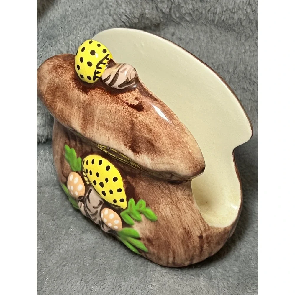 Vintage‎ Arnels Mushroom Napkin Holder Ceramic Woodland Cottage Kitchen MCM